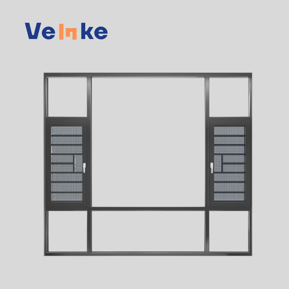 High Rating 2000mm Standard Sizes Large Thermal Break Aluminum Low E Glass Push Out Design Casement Windows